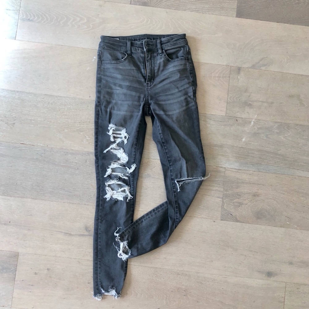 AE high waist skinny jeans / jeggings distressed